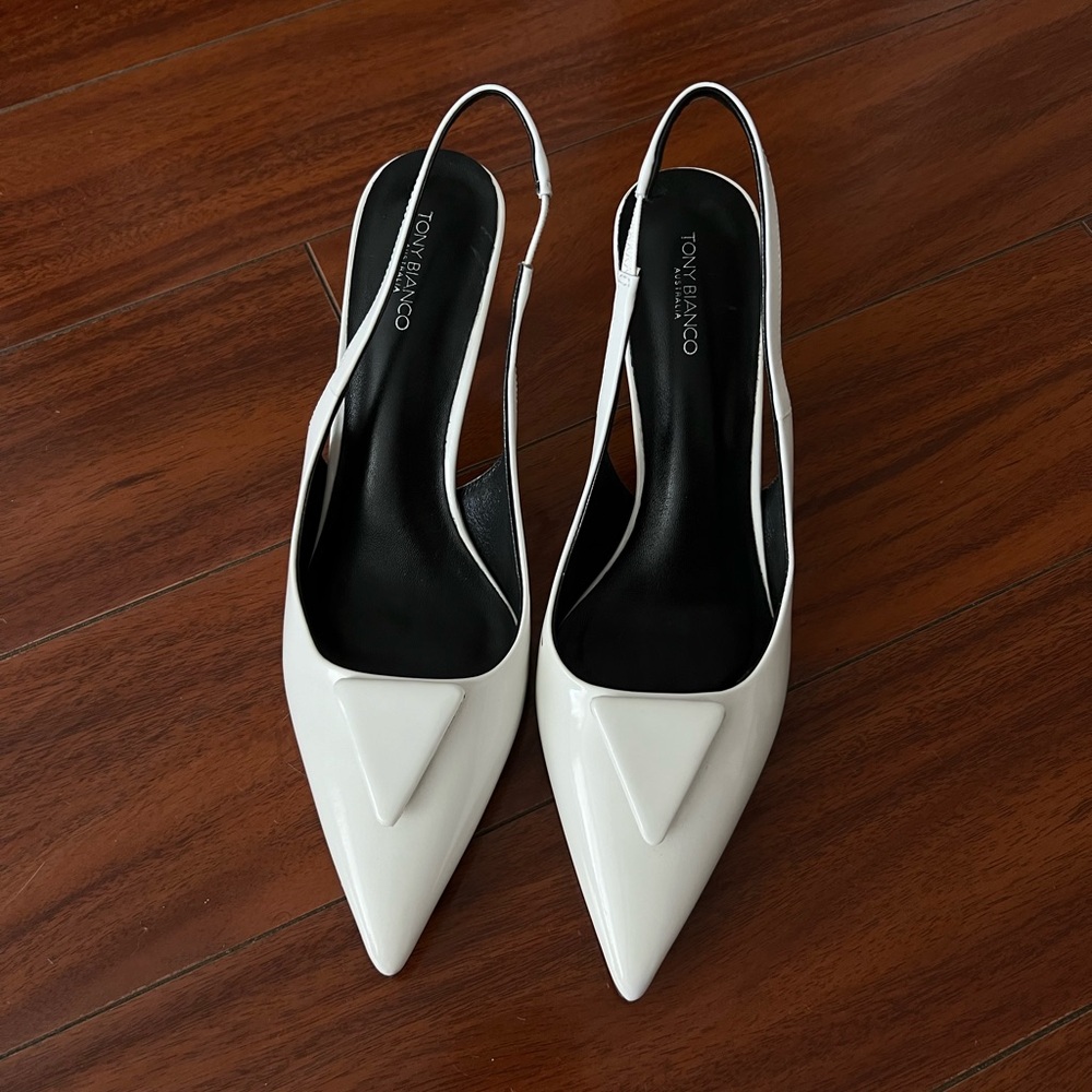 TONY BIANCO WHITE GINGER HEELS